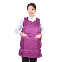 레뷰가운 겨울 누빔 원피스 앞치마 L AE188, 퍼플, 1개