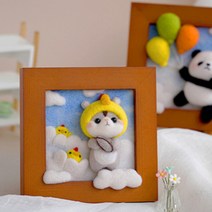 아트베니 액자형 양모 펠트 DIY 패키지, 1세트, 햄스터랑 병아리