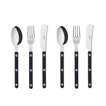 사브르 비스트로 티스푼 + 케이크 포크 + 버터 스프레더 세트, 블랙, 티스푼 2p + 케이크 포크 2p + 버터 스프레더 2p