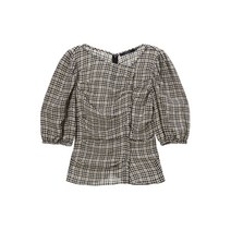 질스튜어트 체크 레이온혼방 7부소매블라우스 JSBL1C200