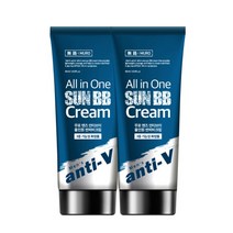 무로 맨즈 안티브이 올인원 내추럴 톤업 대용량 저자극 썬비비크림 SPF50+ PA+++ 60ml, 2개