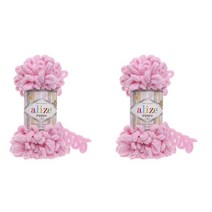 리네아 퍼피 실 핑거니팅 뜨개실 2p, 185 핑크, 9m, 2개