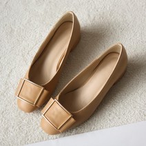 라운드토 골드버클 여성 펌프스 3cm