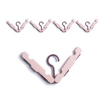 뷰넷 접이식 미니 집게 내장 옷걸이, 핑크와인, 5개입