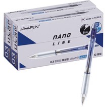 자바펜 0.3 나노라인 볼펜 파랑 0.3mm 12p, 혼합색상, 2개