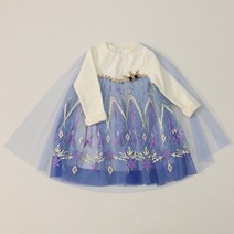 여아용 겨울공주 피치 원피스