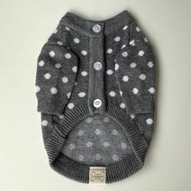 바이담수미 강아지옷 도트포인트가디건, 그레이
