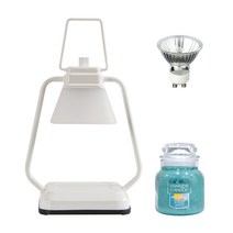 타이머 스퀘어 미니 캔들워머 + 양키 캔들 스몰자 세트, 화이트(캔들워머), 바하마브리즈(캔들)