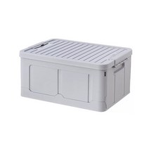 뉴엔에스 다용도 접이식 리빙박스 수납함, 그레이, 1개