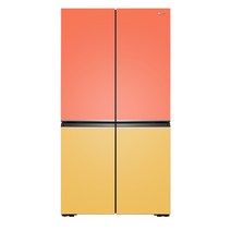 위니아 프렌치 양문형냉장고 방문설치, 실키 오렌지 + 실키 옐로우, WWRW928ESGFE1