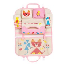 졸리베이비 차량용 캐릭터 주머니 킥매트 캠핑가방, 핑크고양이, 1개