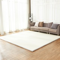 바니하우스 프리미엄 폴더매트 + 미끌림 방지패드 4p, 크림 + 라이트그레이