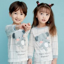 올로미미 아동용 빅엘리펀트 9부 자가드 실내복 상하 세트