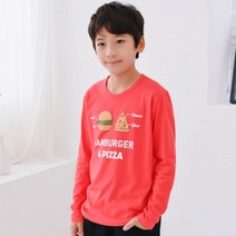 잭키드 남아용 버거앤피자 긴팔 티셔츠