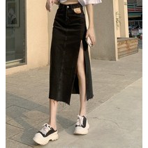 비커밍제이 실리 데님 옆트임 롱 스커트