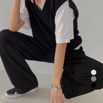 바블링브룩 여성용 데일리 밴딩 와이드 롱 팬츠