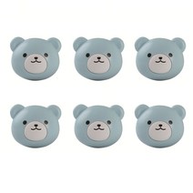 아필코 인테리어 버튼식 동물 벽걸이 후크, 스카이 곰, 6개