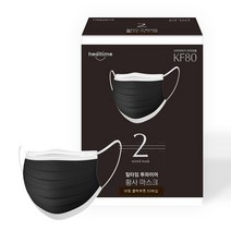 힐타임 투와이어 황사마스크 대형 KF80, 50개입, 1개, 블랙투톤