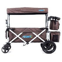 허미 클래식 유아용 웨건 + 안전벨트, 화이트브라운