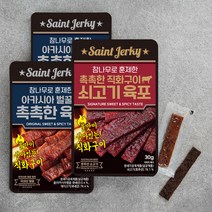 참나무 훈제 직화구이 육포 30g + 촉촉한 육포 30g x 2개 세트, 1세트