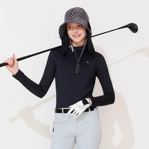 헤지스골프 여성용 SHADOW 사선 단추 하이브리드 긴팔 티셔츠