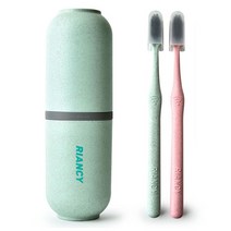 팡팡카트 여행용 칫솔 케이스 그린 + 칫솔 2종 세트, 1세트