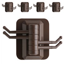 출입구 다용도 마스크 차키 걸이, 다크브라운, 5개