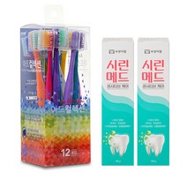 바른생활 월간칫솔 초극세모 12p + 시린메드 치약 100g x 2p, 1세트