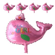 배불뚝 돌고래 하트 풍선 대형, 핑크, 5개