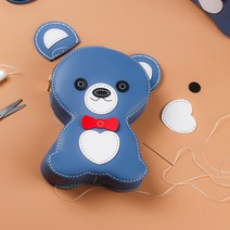 바이비드 Rogar 귀여운 곰돌이 봉제 크로스백 DIY 패키지, 블루, 1세트