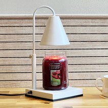 아베스트 타이머 높이조절 캔들워머 + 양키캔들 라지자 블랙체리향 세트, 화이트(워머)