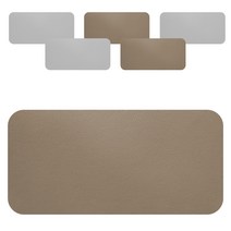 어나더 가죽 식탁매트 직사각 렉탄고로 6P, 39 x 19 cm, 코코아(앞) + 그레이(뒤)