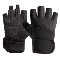 리치덕 손목 이중보호 벨크로 헬스장갑 양손세트, 블랙