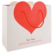 마켓감성 하트 종이쇼핑백 10p 대