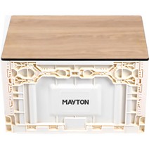 메이튼 레드와일드 캠핑 폴딩박스 63L, 화이트크림(본체) + 우드(상판테이블)