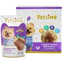 펫시모 강아지 전연령용 치킨과 소고기 파우치 12p, 닭, 1개, 840g
