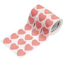 올댓파티 하트 미니 롤라벨 스티커 300p, 3개, 코랄 레드