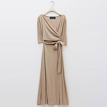 탱커스 브이 랩 리본 포인트 페미닌 롱 원피스 TU3OP021L0