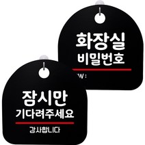 뭉키데코 고리형 안내표지판 2종 블랙 S8 세트, 1세트, S8_009(잠시만 기다려 주세요, 화장실 비밀번호)
