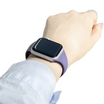 누아트 애플워치 호환 더블버클 슬림 실리콘 스트랩 밴드, 라벤더 그레이