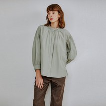 닥스 TCFS 그린 프릴장식 면혼방 긴팔 블라우스 DLBL2D801