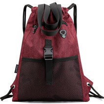 위더홈 메쉬 포켓 트레이닝 스트링 백팩, 와인