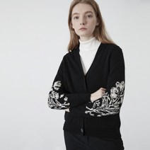 올리비아로렌 여성용 소매 자카드 니트 가디건 VOCBCYW9331