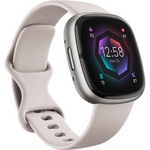 핏빗 센스2 스마트워치 GPS, 6.367cm, 루나화이트 + 플래티넘 알루미늄