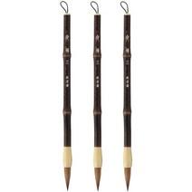 밤 매미 수채화 동양화붓 23 자주색 대나무 장대, 3개, 3호(7.5 x 210 mm)