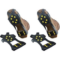 등산용 눈길 미끄럼방지 휴대용 아이젠 4p, 블랙