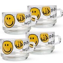 바칠레 해피위캔드 시리얼머그 450ml, 혼합색상, 4개