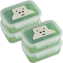 이지앤프리 캐릭터 도시락통 915ml, 단콩 그린, 4개