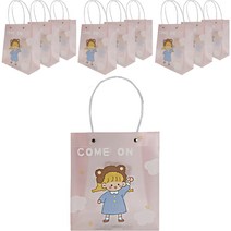 아이작큐브 캐릭터 PVC 쇼핑백 10p, 핑크