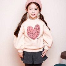 젤리스푼 아동용 러블리 하트 기모 티셔츠
